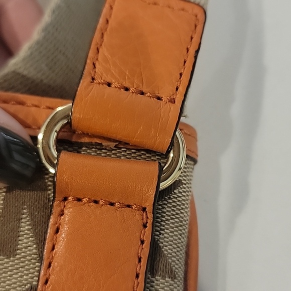 Michael Kors Beige and Orange MK Logo Crossbody - Picture 16 of 16